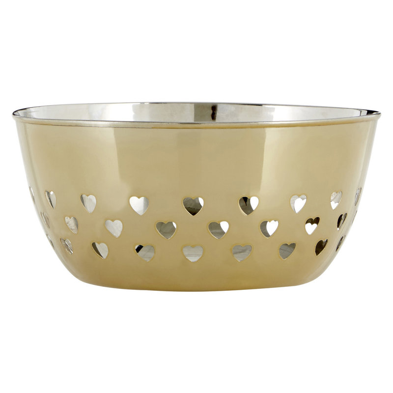 Symple Stuff Josephus Stainless Steel Serving Bowl, Gold