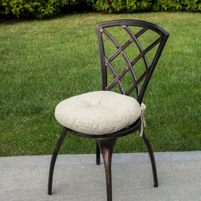 Coussin de siège rond Bistro, tissu performance, ensemble de 2