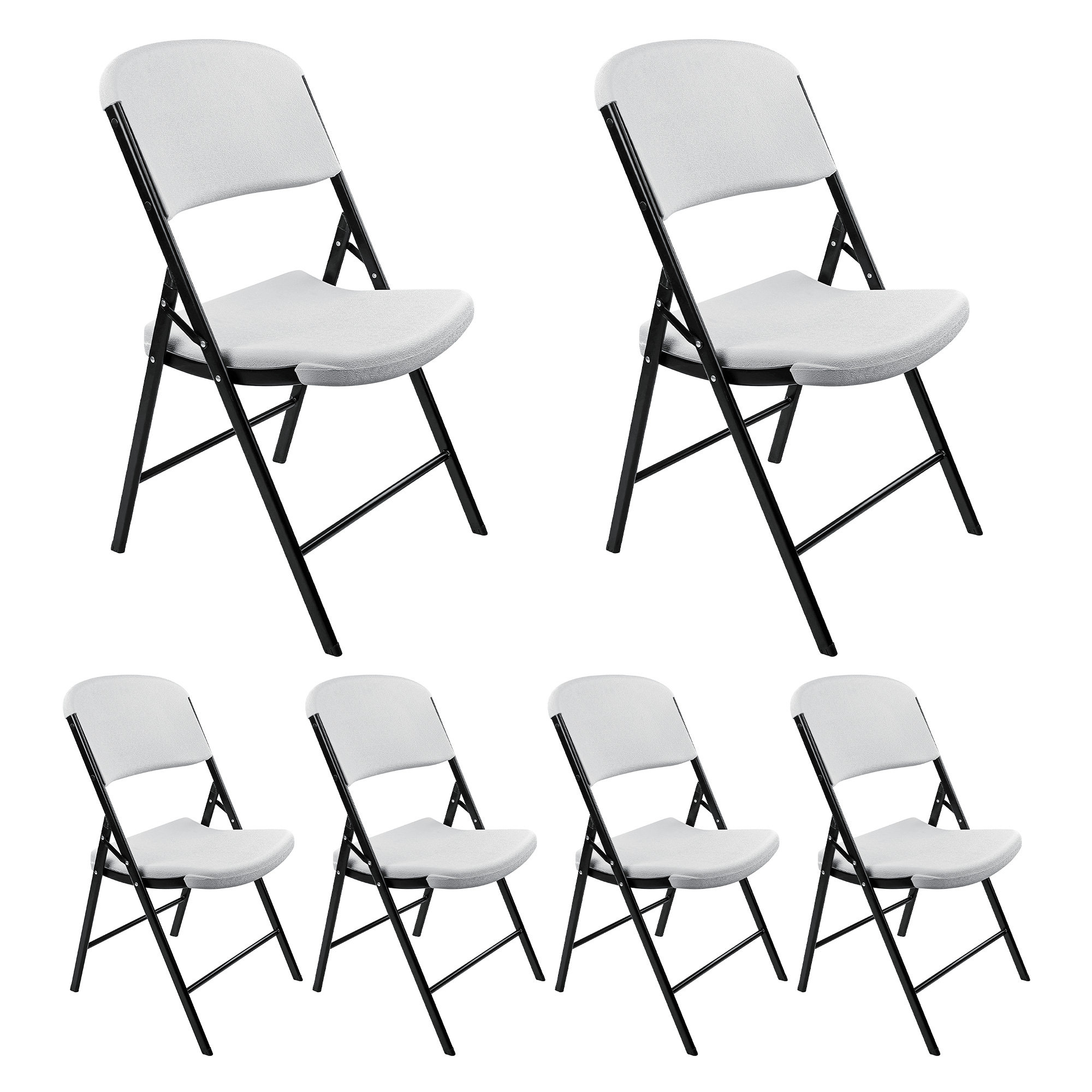 Inbox Zero Plastic/resin Stackable Folding Chair Set (set Of 6) & Reviews | Wayfair