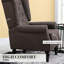 Fauteuil d'appoint rembourré de style nordique avec pieds en bois robustes-133995814