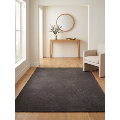 Elion Modern Machine Washable Charcoal Area Rug
