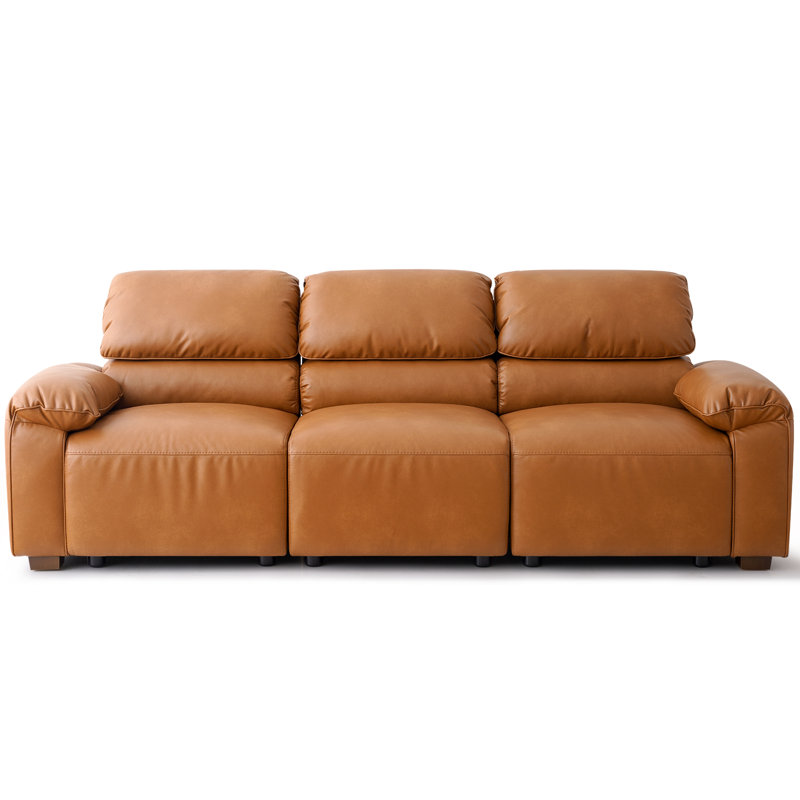 Leather Couch Modular Sofa PU Faux Leather  Oversized Wide 2/3 Seat Couches for Living Room, Office, 3