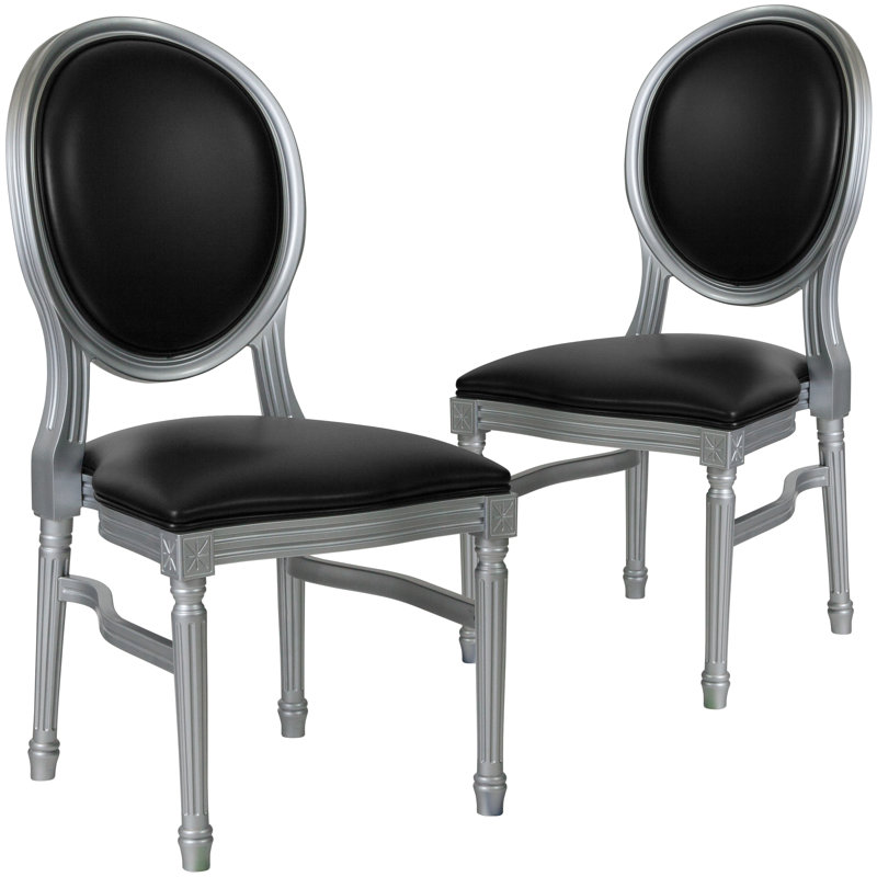 Chaise de salle à manger rembourrée Komar, Taupe, Argent