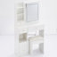 Petit meuble-lavabo de 29,2 po avec tiroir à gauche + tabouret rembourré, 2 blocs d'alimentation CA + 2 ports USB, support pour sèche-cheveux, très grand miroir coulissant à commande tactile à DEL, réglage de la luminosité tricolore, réglage de l-1306430641