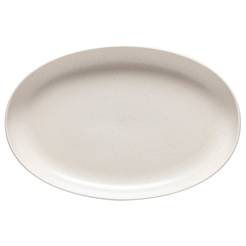 Casafina Pacifica Stoneware Platter, 0.91" H x 8.1" W x 12.72" L, Vanilla