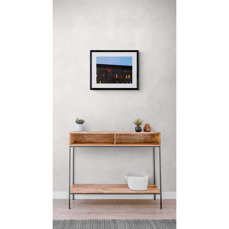 Row House At Twilight Print by Evan Sklar, Black Framed Paper, 16" H x 20" W