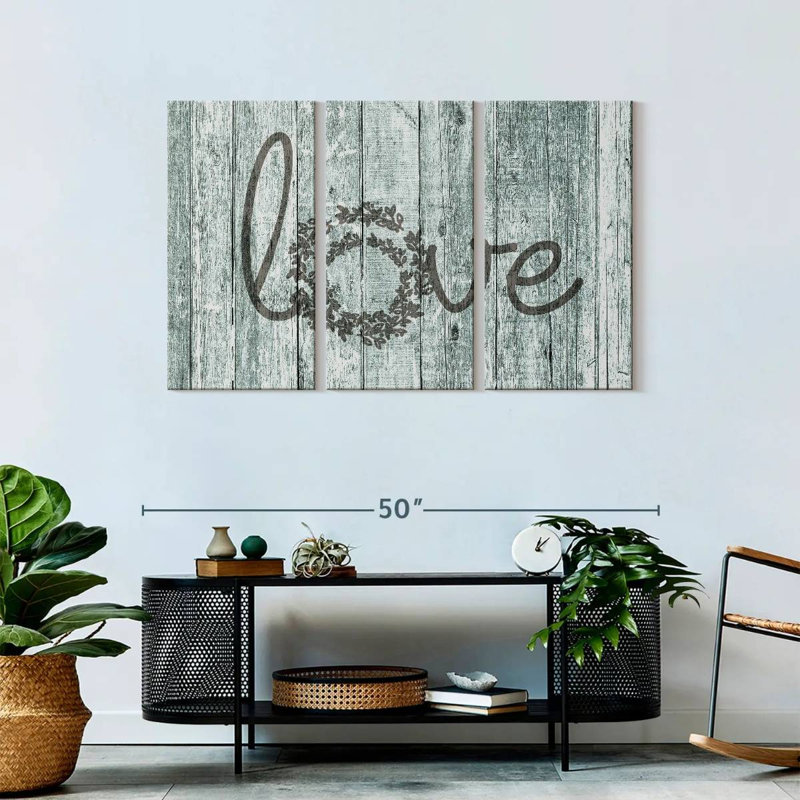 «Wooden Love», reproduction d'art sur toile, H 45 po x l 28 po x P 1,25 po