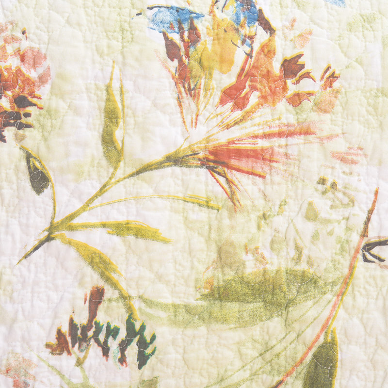 Ensemble de courtepointe réversible en coton Watercolor, Courtepointe très grand + 2 taies décoratives