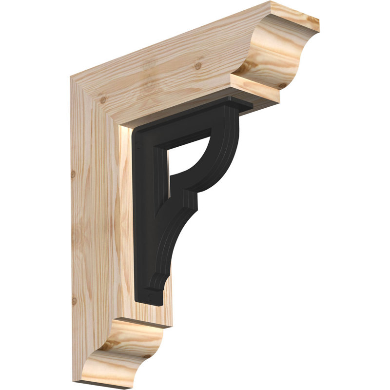 Bradford 4" Triple Brace Ironcrest Bracket, 18"H x 15 1/2"D, 3 1/2"W x 4"T Douglas Fir (Smooth)