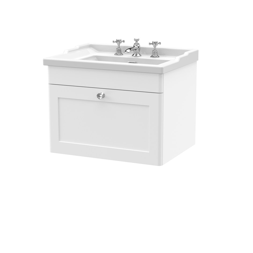 Classique 620mm Single Bathroom Vanity with Drop In Vitreous China Basin