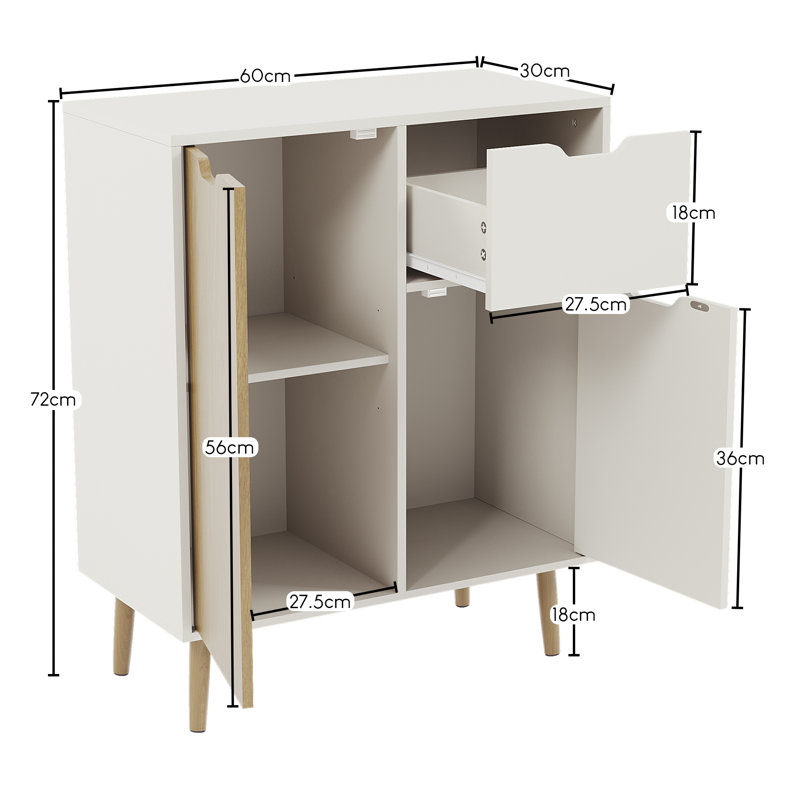 Neko Accent Cabinet, Oak/White