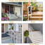 1 piece Adjustable Outdoor Handrail for 2 Steps – Weatherproof Non-Slip Garden Grab Rail with Installation Kit, Safety Support for Elderly on Exterior Stairs,White-130080667-130080666