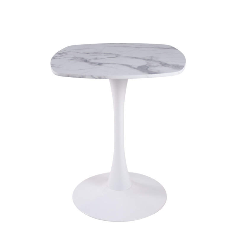 Table de salle à manger 23,62 pouces marbre blanc, White