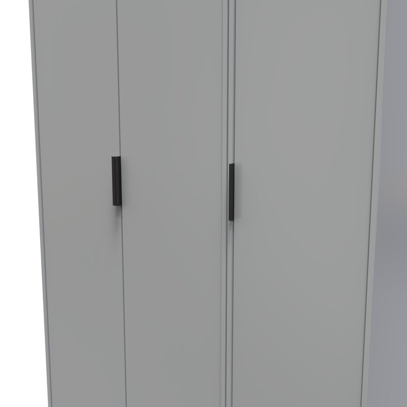 Fully Assembled 2 Door Wardrobe, 127cm H x 77cm W x 53.5cm D, Dusk Grey