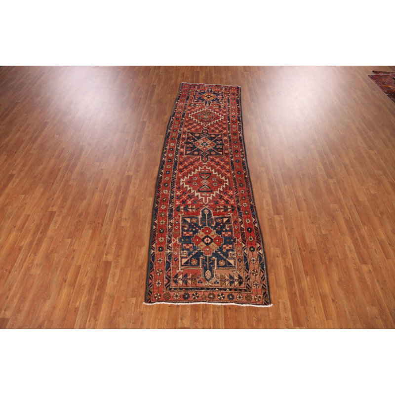 Tapis de couloir géométrique traditionnel 3 x 11