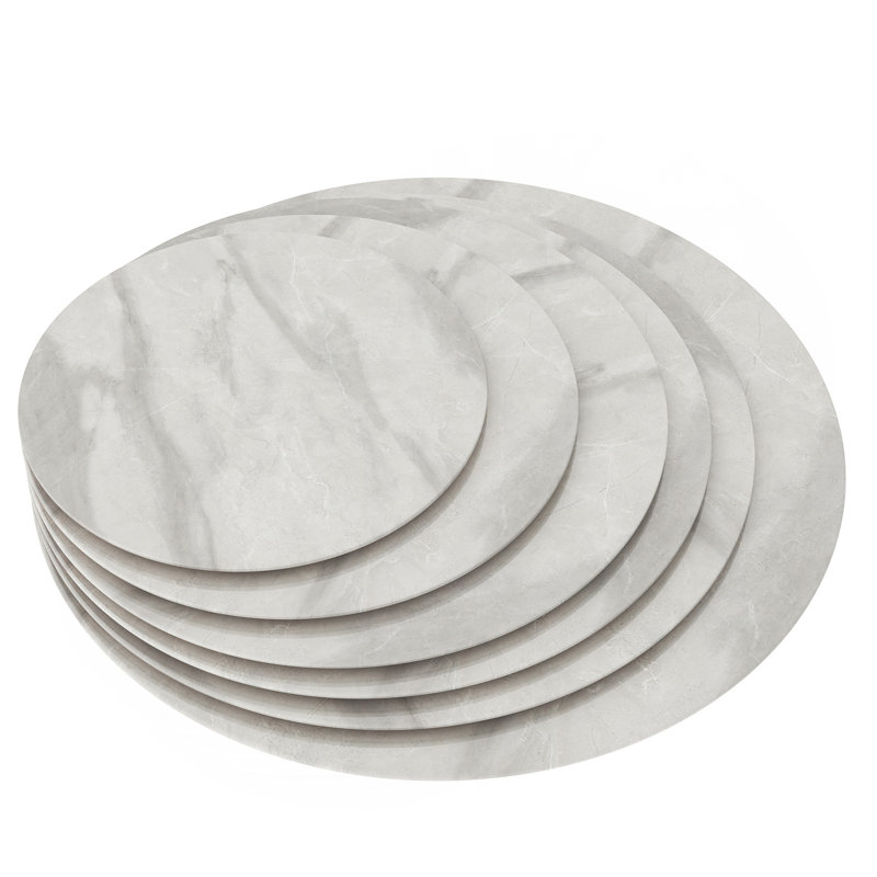 Plateau de table rond en verre trempé de 36 pouces avec design en marbre, plateau de remplacement et de couverture, table de salle à manger grise, table de café, table de patio, convient pour l'intérieur et l'extérieur