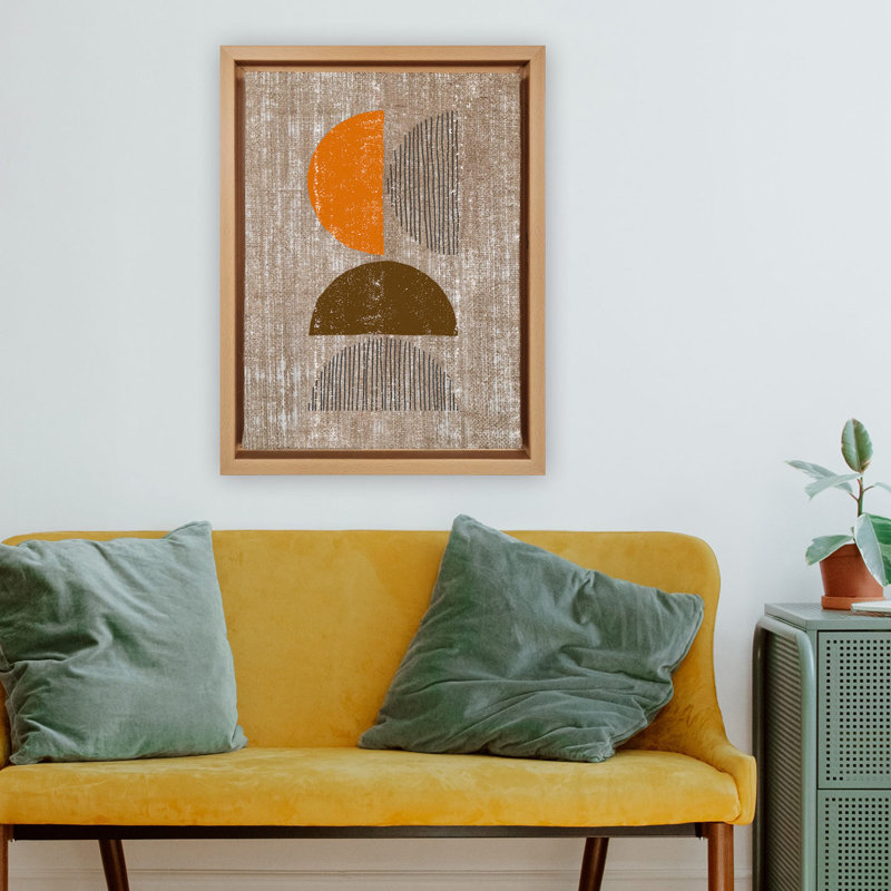 Peinture décorative sur toile, Orange/brun, Bois, H 37,8 po x l 26 po