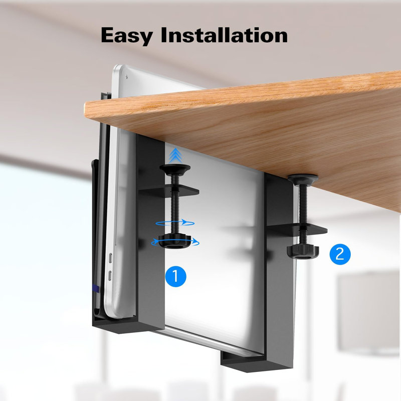 Support de rangement réglable pour ordinateur portable, organisateur de bureau sans perceuse