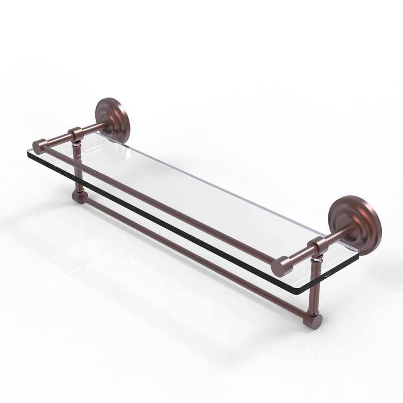 Leamore Bracket Shelf with Towel Bar, Antique Copper