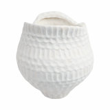 Sagebrook Home 16" Callan Large 3D Printed Porcelain Vase, Ivory
