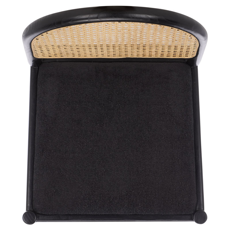 Laylie Leather Upholstered Dining Chair, Black Boucle, Black
