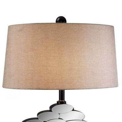 25.5" Tall Polyresin Table Lamp With Bronze Finish And Glass Accents
