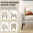 Jaqueze Upholstered White Linen Blend Tufted Wide Back Armchair with Solid Wood Leg-1410205030