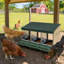 Nichoir à poules en acier galvanisé à 3 compartiments + poulailler de jardin + sans support, avec tapis rembourrés et couvercle vert de 0,8 mm-1881360728