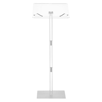 Support pour podium, lutrin en acrylique de 43 pouces, bureau pour ordinateur portable avec grande surface de lecture, pinces à livres, angle réglable, sur pied, pour salle de classe, mariage, conférence, conférence et concert