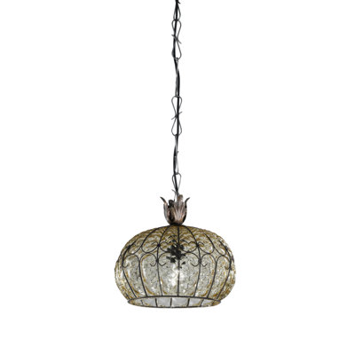 San Toma 1 - Light Dark Steel Sphere Pendant