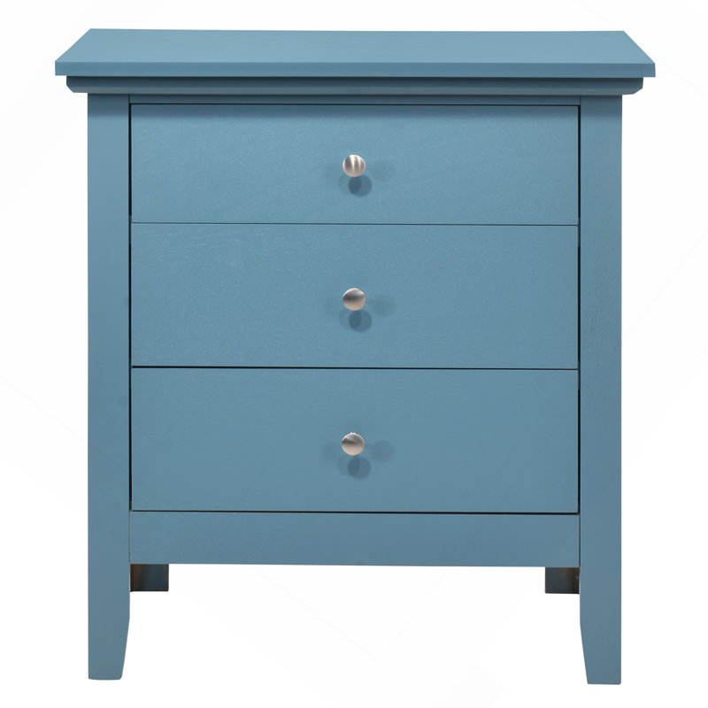 Casual Teal Storage Nightstand, Teal