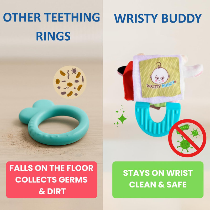 Anneau de dentition pour bébé Wristy Buddy - agneau