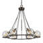 Lustre de roue de wagon à 6 lumières ombrées Kleist