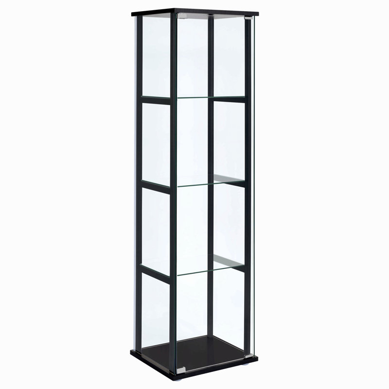 Vitrine noire à 4 tablettes