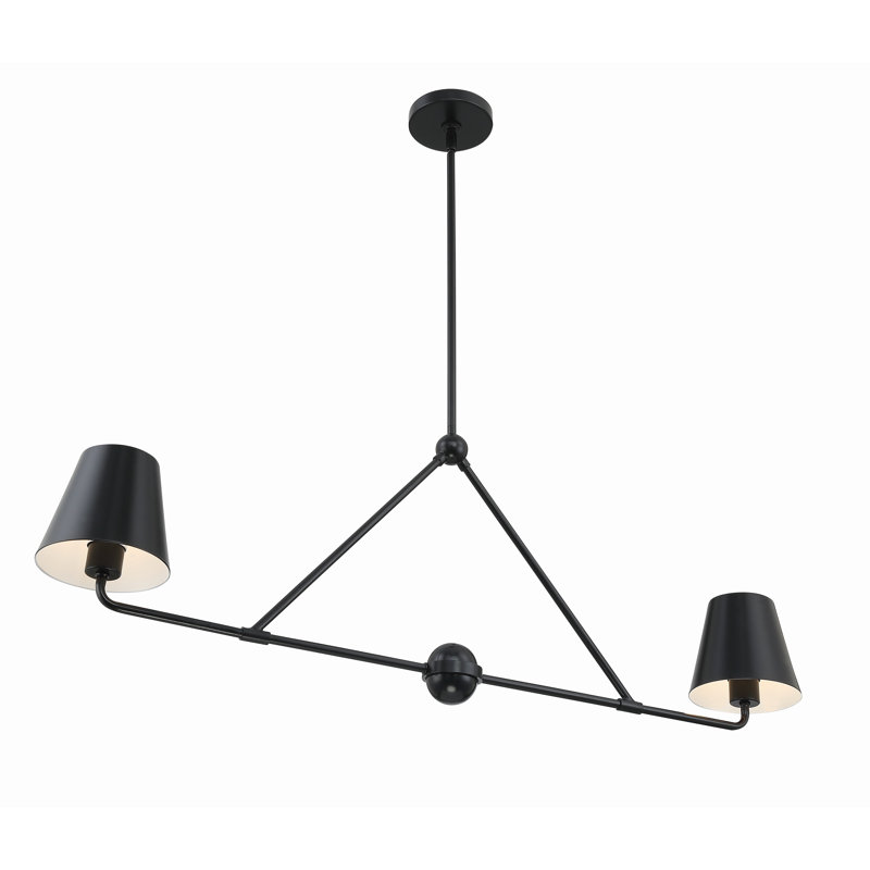Lustre 2 lumières Kinston, Noir, noir, noir, noir