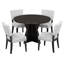 Ensemble de table de salle à manger 5 pièces pour 4 personnes, ensemble de table et chaises de cuisine rétro de 4 avec base conçue, table de salle à manger en bois avec 4 chaises rembourrées pour les petits espaces et la salle à manger-628078583-628078580