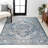 Modern Persian Vintage Medallion Navy/Light Gray Rug-935507479