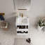 Meuble-lavabo mural 24 po avec lavabo, meuble de rangement flottant avec comptoir en résine de pierre et tiroirs à fermeture douce, meuble-lavabo brillant-218489207
