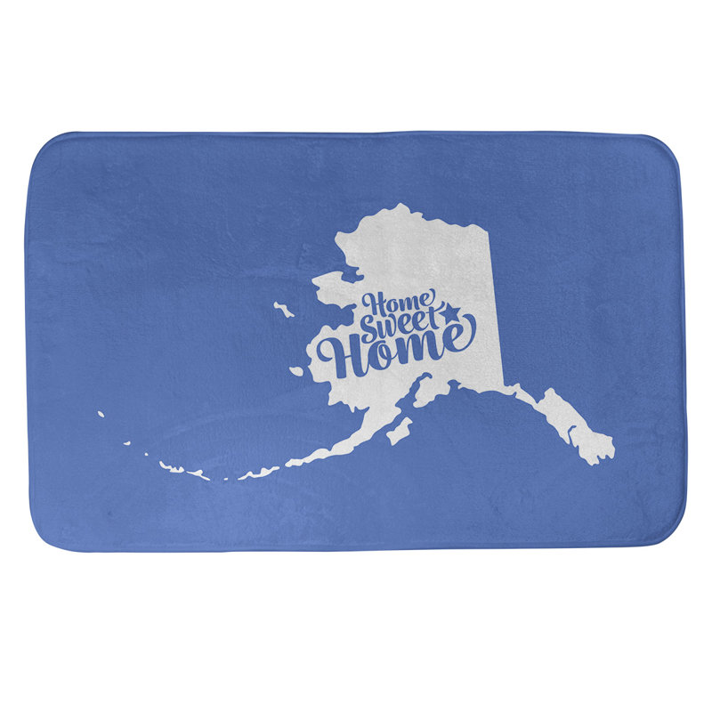 Tapis pour salle de bain en microfibre antidérapant antidérapant Home Sweet, L 17 po x L 21 po, Bleu, Fairbanks