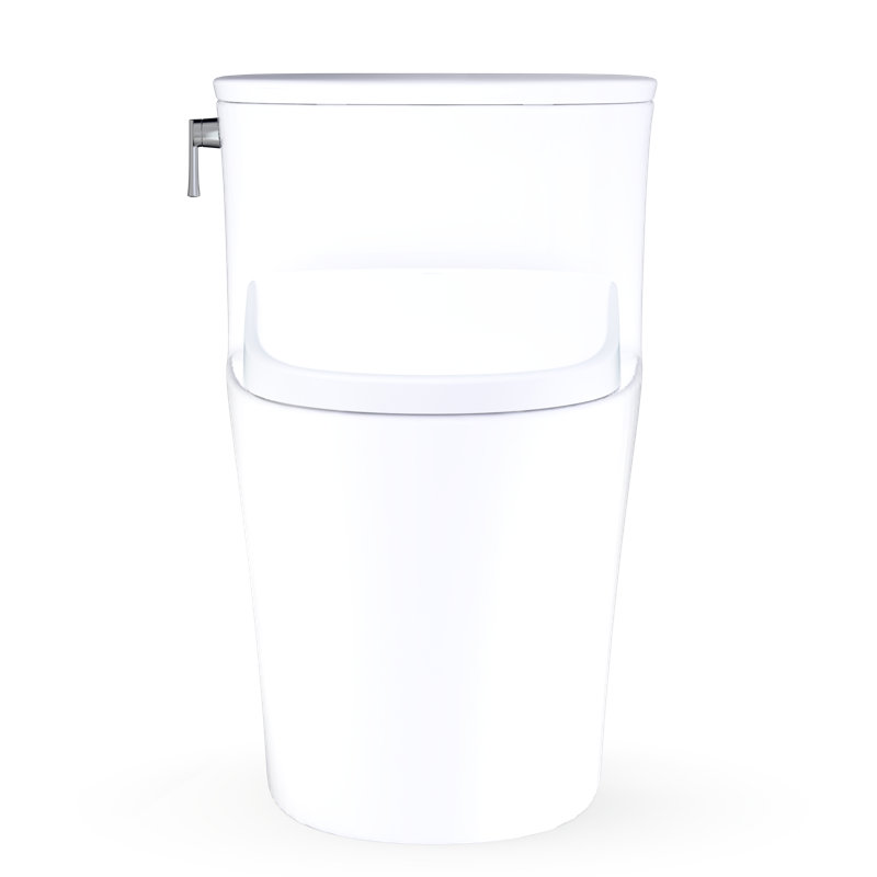 TOTO Aurora WASHLET+ S7A One-Piece Elongated 1.28 GPF Auto Flush Universal Height Toilet with CEFIONTECT, Cotton White - MW6864736CEFGA#01