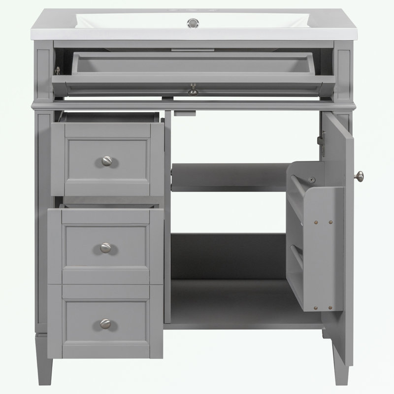 Rangement pour salle de bain Pollark, Gris