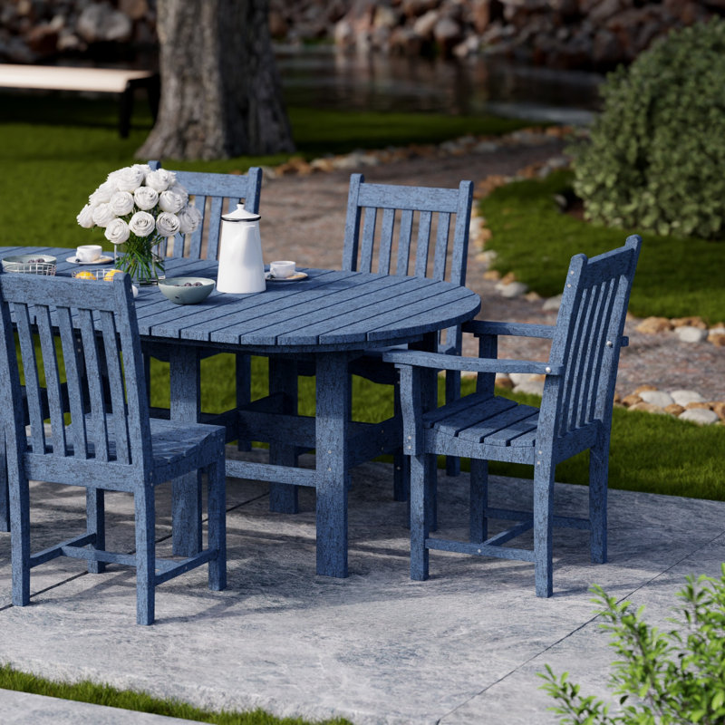 Classic 7-Piece 44" x 84" Dining Set, Patriot Blue