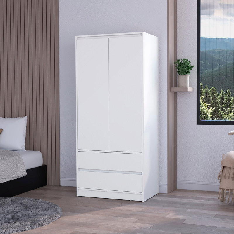 Armoire blanche à 2 tiroirs