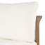 Chaise de salle à manger d'extérieur en bois d'acacia, ensemble de 2, bois au fini teck + coussins crème