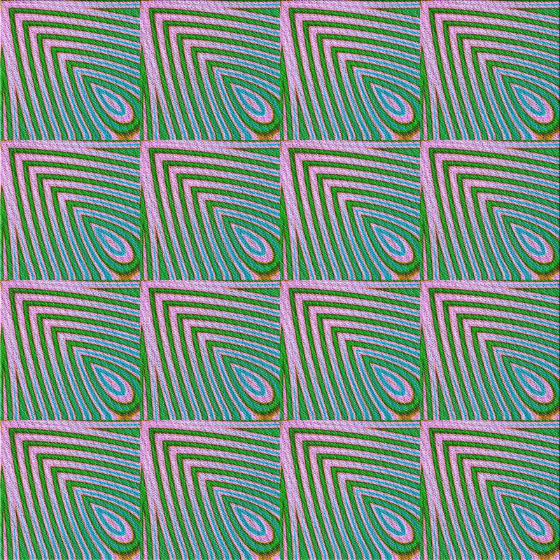Tapis vert/gris à motifs, Carré 5 pi