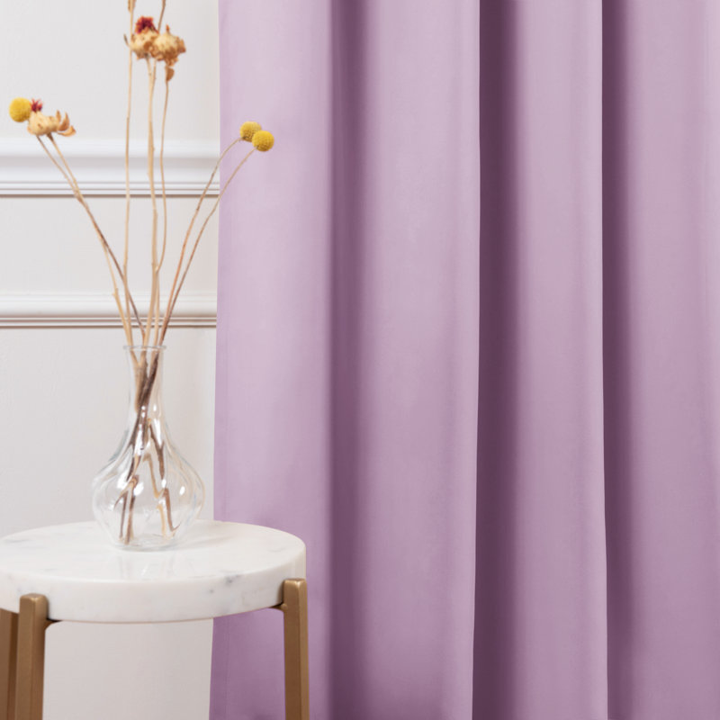 Scarsdale Solid Blackout Thermal Grommet Single Curtain Panel, 80" W x 84" L, Lavender