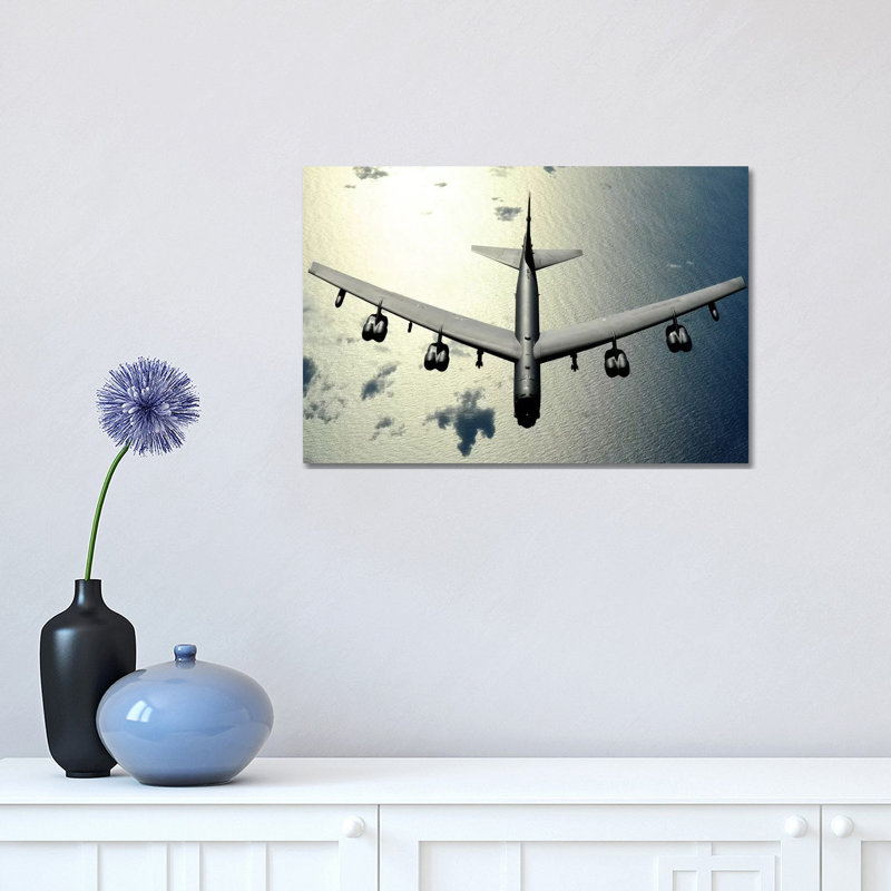 A B-52 Stratofortress In Flight Over The Pacific Ocean by Stocktrek Images - Wrapped Canvas Print, 30.48 cm H x 45.72 cm W