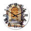 Entrée rétro en bois avec arche de pierre et marches - horloge murale rétro-1837329357