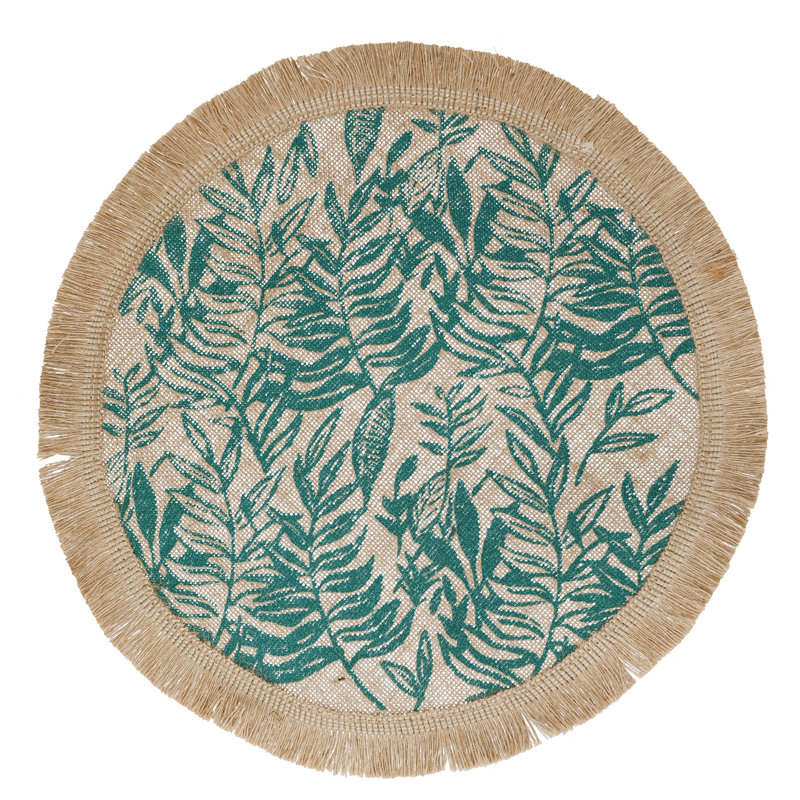 Naturals Jute Floral Round Placemat