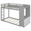 Lit superposé simple avec 4 tiroirs de rangement, rail suspendu, bande lumineuse et tablettes intégrées et 2 panneaux perforés, 3 couleurs disponibles-498807764